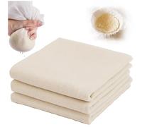 Étamine Tissu,3 PCS Étamine Alimentaire Réutilisable 50x50cm Tissu Filtrant en Coton Non Blanchi pour Fromage Yaourt Lait Végétal Confiture Noix et Thé - Lavable et Résistant