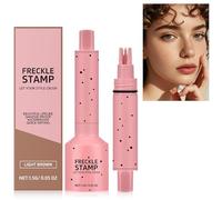 Étampe 5 Points & Stylo Fluide Micro-Poudre pour Taches de Rousseur, Tenue 24H Résistant à l'Eau Imperméable Anti-Dérapage, Stylo Natural Freckles, Technique de Taches de Soleil (Brun clair)