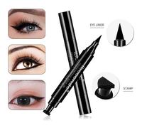 Étanche 2-En-1 Double Tête Joint Noir Eyeliner Triangle Joint Eyeliner Yeux Faire Kit Avec Crayon Eyeliner Et Eyeliner Timbre