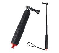 Etanche Action Caméra Grip Pôle, Réglable Monopode Bâton, Handle Anti-Glissant Perche à Selfie Pour Sport, Longueur Extensible 19-49 cm (Rouge, 19cm)