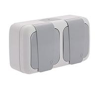 Étanche Double Prise 2P+T gris