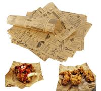 Étanche Papier D'Emballage de Cuisson Feuilles de Papier D'emballage Alimentaire Jetable Papier D'emballage Alimentaire pour Sandwichs, Frites, Burgers, Gâteaux (25 * 25)