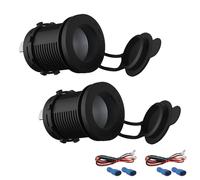 Etanche Prise Allume-Cigare 12V Prise de Courant Cigarette Lighter Socket Bateau Moto RV Prise Allumeur Prise de Courant 12V 24V Prise étanche Avec Fil Fusible，Paquet de 2