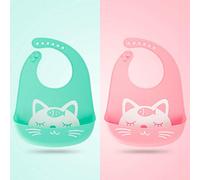 Étanche Silicone Bavoir Bébé Manger Bib Enfants De Riz De Poche Bébé Super Doux Grande Bouche Eau Poudre + Vert