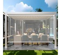 Étanche Store Enrouleur PVC Transparent, Grand Store Extérieur pour Pergola Terrasse Jardin, Volet Roulant Imperméable UV, Rideau de Séparation Clair Anti-Pluie(W85xH250cm)