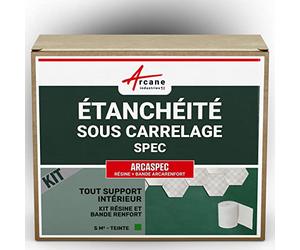 Étanchéité Douche sous Carrelage et Béton Ciré, Kit - ARCASPEC 5 m² | Résine et Bande de Renfort, Imperméabilise sous Carrelage, Béton Ciré, Galets, Souple et Résistante - Arcane Industries