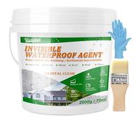 Étanchéité Liquide Transparent 2 KG, Revêtement Mural Imperméable Transparent, Scellant Isolant Étanche pour Toiture, Salle de Bain, Terrasse, Carrelage, Béton, Imperméable Extérieur et Intérieur