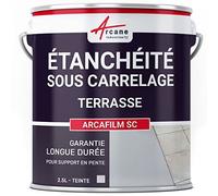 Étanchéité sous Carrelage, Terrasse, Balcon en Pente 2.5 L Gris | Étanchéité Souple sous Carrelage, Terrasses, Balcons en Pente, Adhère Béton, Bois, Résiste aux Uv - Arcane Industries