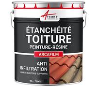 Étanchéité Toiture : Peinture résine d'étanchéité ARCAFILM pour Toit et Tuile - 10 L Ardoise - ARCANE INDUSTRIES