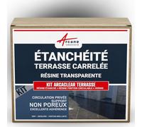 Étanchéité transparente terrasse carrelée, résine produit translucide, carrelage, balcon - 10 m², circulation privée, support non poreux Finition Brillante - ARCANE INDUSTRIES