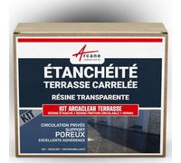 Étanchéité transparente terrasse carrelée, résine produit translucide, carrelage, balcon - 5 m², circulation privée, support poreux Finition Brillante - ARCANE INDUSTRIES
