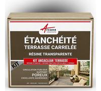 étanchéité transparente terrasse carrelée résine produit translucide carrelage balcon Transparent - Finition Mate 5m², circulation publique, support poreux