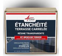 étanchéité transparente terrasse carrelée résine produit translucide carrelage balcon Transparent - Finition Brillante 5m², circulation privée, support poreux