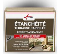 étanchéité transparente terrasse carrelée résine produit translucide carrelage balcon Transparent - Finition Mate 10m², circulation privée, support non poreux