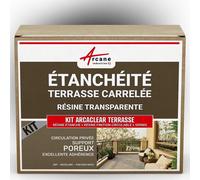 étanchéité transparente terrasse carrelée résine produit translucide carrelage balcon Transparent - Finition Mate 5m², circulation privée, support poreux