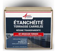 étanchéité transparente terrasse carrelée résine produit translucide carrelage balcon Transparent - Finition Brillante 10m², circulation publique support poreux