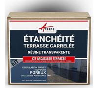 étanchéité transparente terrasse carrelée résine produit translucide carrelage balcon Transparent - Finition Brillante 10m², circulation privée, support poreux
