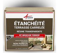 étanchéité transparente terrasse carrelée résine produit translucide carrelage balcon Transparent - Finition Mate 5m², circulation privée, support non poreux