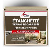 étanchéité transparente terrasse carrelée résine produit translucide carrelage balcon Transparent - Finition Mate 5m², circulation publique support non poreux