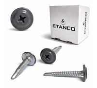 ETANCO GM-B Lot de 250 vis autoperceuses 4,2 x 13 mm RAL 7015 Gris ardoise - Vis à toit avec rondelle d'étanchéité - Vis à tôle pour acier et métal - Torx - 4,2 x 19 mm