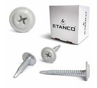 ETANCO GM-B Lot de 250 vis autoperceuses 4,2 x 13 mm RAL 7035 Gris clair - Vis autoperceuses pour acier et toit - Vis métalliques TX/PH (4,2 x 32 mm)