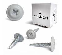 ETANCO GM-B Lot de 250 vis autoperceuses 4,2 x 13 mm RAL 7035 Gris clair - Vis autoperceuses pour acier et toit - Vis métalliques TX/PH (4,2 x 16 mm)