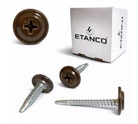 ETANCO GM-B Lot de 250 vis autoperceuses 4,2 x 13 mm RAL 8014 Marron sépia - Vis autoperceuses pour métal et acier - Vis pour toit et façade (4,2 x 32 mm)