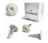 ETANCO GM-B Lot de 250 vis autoperceuses 4,2 x 13 mm RAL 9002 Blanc gris - Vis autoperceuses pour métal et acier, vis pour toit et façade (4,2 x 19 mm)