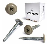 ETANCO GM-B Lot de 250 vis autoperceuses pour toit en acier RAL 1019 gris beige 4,2 x 32 mm - Vis à tôle avec rondelle d'étanchéité, pour métal, toit et façade
