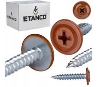 ETANCO GM-S Vis galvanisées universelles avec fixations de qualité supérieure pour bois, métal et béton - 4,2 x 50 mm (RAL 8004 marron cuivré)