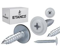 ETANCO GM-S Vis galvanisées universelles avec fixations de qualité supérieure pour bois, métal et béton - 4,2 x 50 mm (RAL 7035 gris clair)