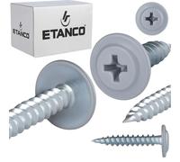 ETANCO GM-S Vis galvanisées universelles avec fixations de qualité supérieure pour bois, métal et béton - 4,2 x 50 mm (RAL 7040 gris fenêtre)