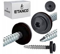 ETANCO GTF P Lot de 250 vis autoperceuses, 4,8 x 20 mm, pour tôle trapézoïdale et tôle de toit, avec rondelle d'étanchéité EPDM, entraînement TX, RAL 7016, gris anthracite