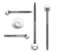 ETANCO GTR 6 SP A19 5,5/6,3 x 110 mm Vis autoperceuse double filetage pour panneaux sandwich sur acier avec rondelle d'étanchéité EPDM ETA CE SW8 RAL 9010 Blanc pur 100 pièces