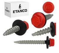 ETANCO Vis autoperceuses Vis à tôle trapézoïdale RAL 3000 4,8 x 80 mm 100 pcs.
