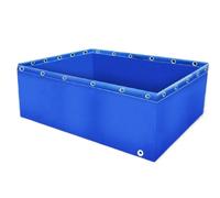 Étang à Poissons en PVC avec vanne de vidange(Blue,4x2x0.8m)