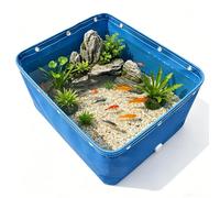 Étang à poissons pliable en toile PVC épaisse,citerne d'élevage avec valve de vidange,piscine rectangulaire hors sol,conteneur de stockage d'eau extérieur-Résistant aux déchirures(2x2x0.8m)