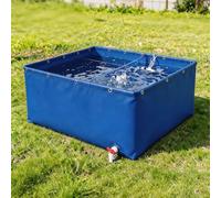 Étang de Koi d'élevage de poissons pour l'extérieur piscine pliable en toile PVC réservoir de rétention portable durable aquarium hors sol pour le stockage de l'eau d'irrigation du jardin(4x4x0.8m)