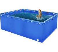 Étang De Piscine D’Aquarium Piscine en Toile De PVC Multifonction pour étangs avec Vanne De Vidange Piscine Durable Étang à Poissons en Toile Hors Sol pour L’élev, A, 1x1x0.8m
