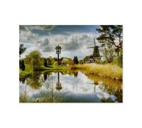 Étang du Village au musée des moulins de Gifhorn，Puzzle 1000 Pièces, Convient pour Adultes Et Enfants Puzzle À Partir De 8 Ans ， Jeu D'adresse pour La Famille（75x50cm）-AP51