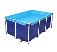 Étang Hors Sol, étang de Stockage d'eau Pliable, avec vanne vidange, à carpes koï, Piscine Poissons en Toile for la Culture, homards, sangsues, extérieure Cadre Durable(2 * 1 * 0.6m)