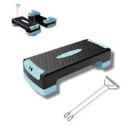 ÉTAPE DE FITNESS MULTIFONCTION AVEC CORDES POUR ENTRAÎNER L'ÉQUILIBRE BALANCE ÉTAPE RÉGLABLE EN HAUTEUR DE PLANGE D'AEROBIQUE, Noir et bleu ciel