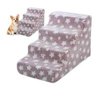Étapes de chien de lit - Rampe de chiot réglable de 22 pouces pour petits chiens, escaliers de chat pliants non glissés lavables avec rembourrage en mousse doux, accès portable pour animaux de compagn