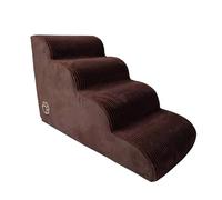 Étapes pour animaux de compagnie - Escalier en mousse haute densité pour chats à 4 niveaux | Rampe flexible pour chat d'intérieur pour lit haut, échelle d'entraînement amovible et lavable pour chiot