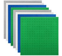 Etarnfly 8 plaques Jeu de Construction, Compatible avec la Plupart des Marques, Jouet de Construction pour Enfants, Plaque de Base Grise Verte Bleue Blanche