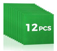 Etarnfly Lot de 12 plaques de Construction, compatibles avec la Plupart des Marques, 25 × 25 cm, Jouet de Construction pour Enfants, Plaque de Base Verte