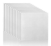 Etarnfly Lot de 12 plaques de Construction, compatibles avec la Plupart des Marques, 25 × 25 cm, Jouet de Construction pour Enfants, Plaque de Base Blanche