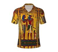 ETASUIOL Ancient Egypt Tribe Series Polo à manches courtes pour homme, tissu polyester doux et respirant, Noir , XL
