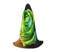 ETASUIOL Cape à capuche avec imprimé chou lumineux pour Halloween, costume de magicien, vampire, faucheuse, style Renaissance