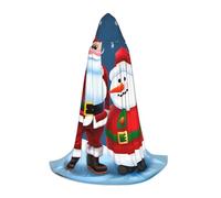 ETASUIOL Cape à capuche avec imprimé Père Noël et bonhomme de neige pour Halloween, costume de magicien, vampire, faucheuse et sinistre, style Renaissance
